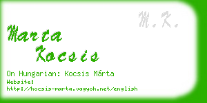 marta kocsis business card